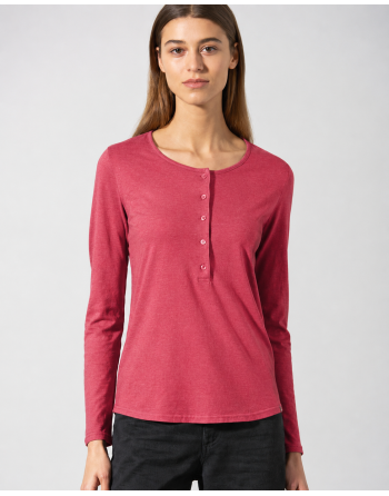Basic Damen Henley Hanf/Biobaumwolle Normal Fit - barolo [41d731c98ac74cbeef66ba8d7bb2af5b]