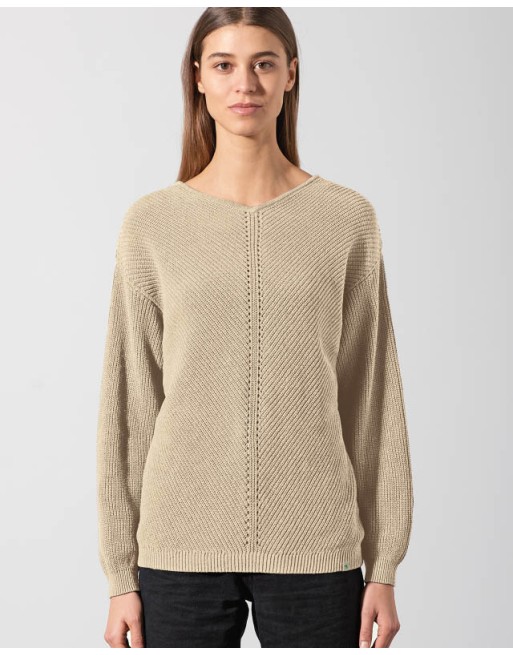 Zeitloser Pullover Hanf/Biobaumwolle Normal Fit - gobi [e0f93f821901493c935072d56683f307]