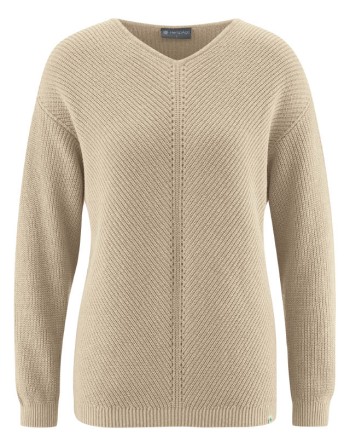 Zeitloser Pullover Hanf/Biobaumwolle Normal Fit - gobi [f93ab439ab64ccb9198ba643eb925cbf]