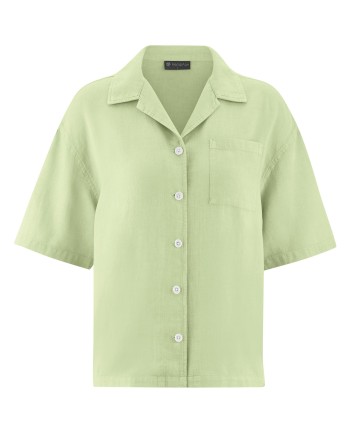 Urbane Sommerbluse Hanf/Biobaumwolle Casual Fit - matcha [ae30a1911a826645d0b3c0a8cf6399fd]