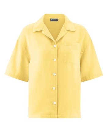 Urbane Sommerbluse Hanf/Biobaumwolle Casual Fit - butter [8c6f8914a204f1d140e442cfa1eb442b]