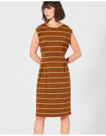 Gestreiftes Kleid aus Hanf/Biobaumwolle - Normal Fit - almond [2c83e2d43bf9f7d89b53636968836d7a]