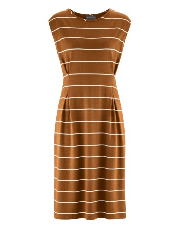 Gestreiftes Kleid aus Hanf/Biobaumwolle - Normal Fit - almond [3f13076e066a7ef01c3a993ef17eb3d0]