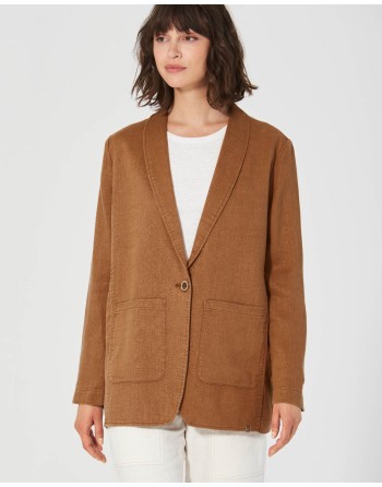 Oversize Blazer Hanf/Biobaumwolle Casual Fit - almond [a5b25f588456aed4f7d873dbfbd26f1f]
