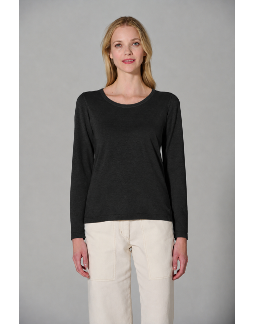 THC Exklusiv Damen Langarmshirt Hanf/Biobaumwolle Normal Fit - black [ef1e9b8189b5d2f1eb256625c8eca606]