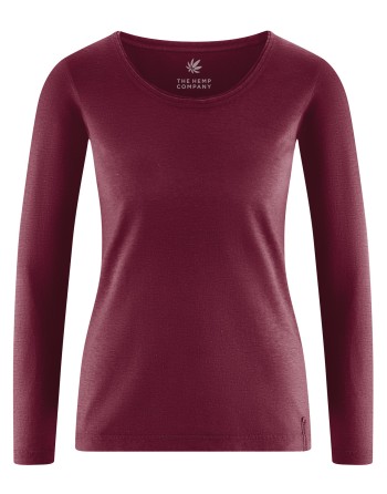 THC Exklusiv Damen Langarmshirt Hanf/Biobaumwolle Normal Fit - rioja [b8c2d0c0ca366512d74ae896adc2d170]