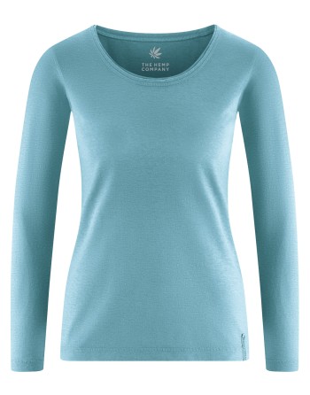 THC Exklusiv Damen Langarmshirt Hanf/Biobaumwolle Normal Fit - wave [9d4ba3965569effb3e8a449f589565b1]