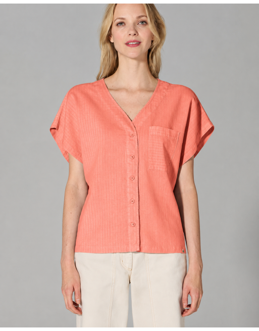 Weite Bluse aus Hanf/Biobaumwolle - Casual Fit - peach [13f5165a1c0db69a2de08162ada94f3b]