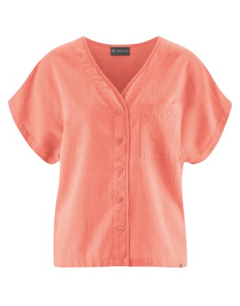 Weite Bluse aus Hanf/Biobaumwolle - Casual Fit - peach [81475c4b27a82c5bb6f65ccf5d89eaad]