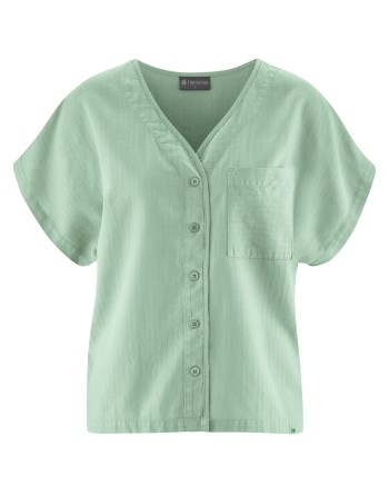 Weite Bluse aus Hanf/Biobaumwolle - Casual Fit - menta [742aea3721874571d21718d4a4058804]