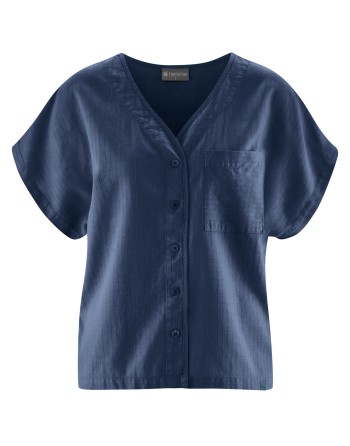 Weite Bluse aus Hanf/Biobaumwolle - Casual Fit - navy [c4674842072d2f357c277af4fae927b1]
