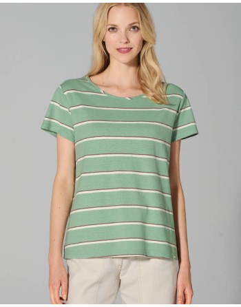 Streifen T-Shirt Hanf/Biobaumwolle Casual Fit - menta-dust-nature [85d5ac7617e7ba6bb96ca41a5bdd965d]