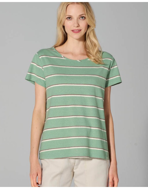 Streifen T-Shirt Hanf/Biobaumwolle Casual Fit - menta-dust-nature [85d5ac7617e7ba6bb96ca41a5bdd965d]