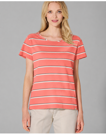 Streifen T-Shirt Hanf/Biobaumwolle Casual Fit - peach-dust-nature [df2813444502c2c884422e6094be0594]