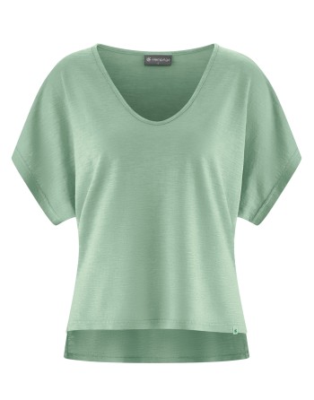 Slub Jersey T-Shirt Hanf/Biobaumwolle Casual Fit - menta [49ae66a6df536f4469e62635a4b96162]