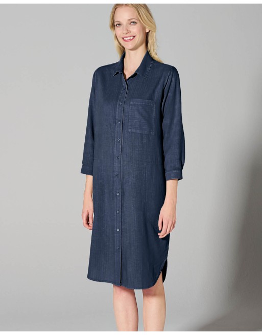 Schlichte Tunika Hanf/Biobaumwolle - Casual Fit - navy [d6fae5ec92a70b286a09db70d87c9181]
