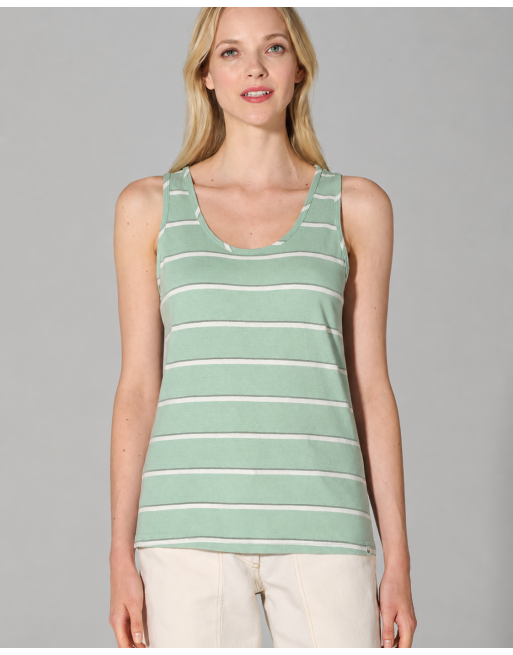 Top mit Streifen Damen Hanf/Biobaumwolle Normal Fit - menta-dust-nature [b74afcaeb44905fd888b12070c71bee7]