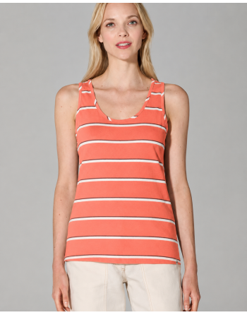 Top mit Streifen Damen Hanf/Biobaumwolle Normal Fit - peach-dust-nature [26c0c440f7c08baa80727e1cd3d5b894]