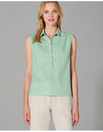 Ärmellose Bluse Hanf/Biobaumwolle - Normal Fit - menta [501d8e5e25641458e9c88ea243413800]