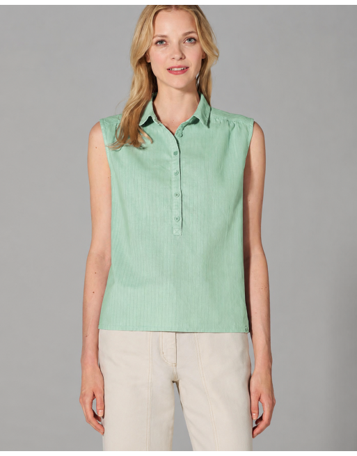 Ärmellose Bluse Hanf/Biobaumwolle - Normal Fit - menta [501d8e5e25641458e9c88ea243413800]