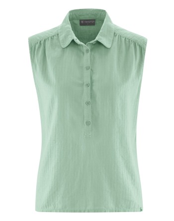 Ärmellose Bluse Hanf/Biobaumwolle - Normal Fit - menta [9525ace37c5a166f0087ea49dffe28b8]