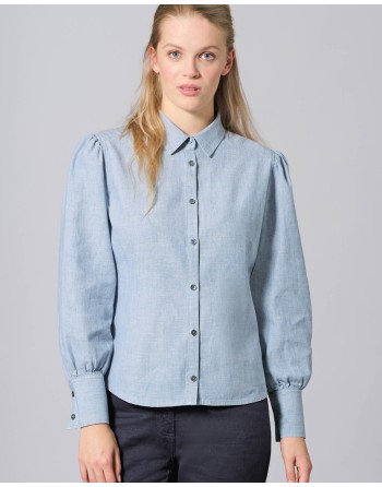 Moderne Manschettenbluse Hanf/Biobaumwolle - Normal Fit - smoke [5e3662a947623fd94bc7330b5c929f92]