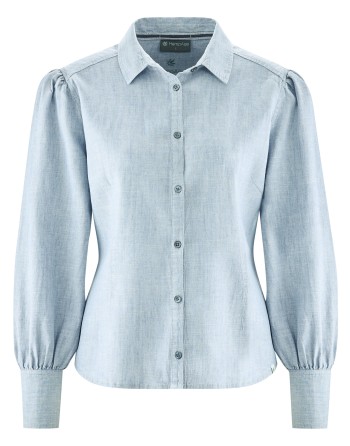 Moderne Manschettenbluse Hanf/Biobaumwolle - Normal Fit - smoke [3fdbe0b50b0ea4350783fce343600192]