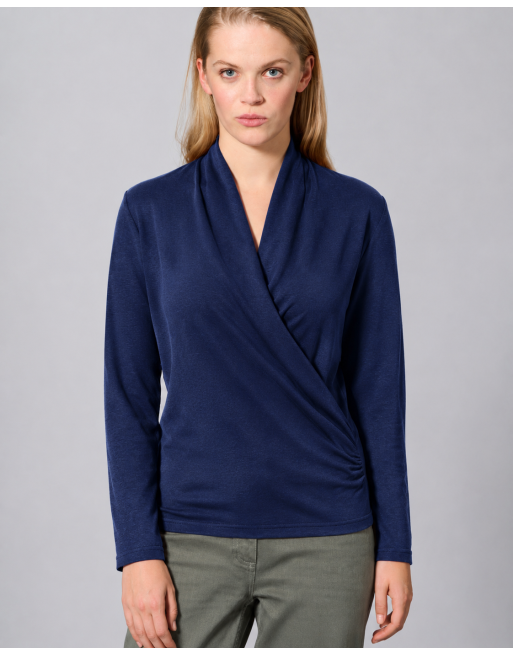 Attraktives Langarmshirt Hanf/Biobaumwolle Normal Fit - night [64fae01a600633e4d7a4a333a40a975f]