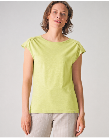 T-Shirt mit rückseitigem Cut Out Hanf/Biobaumwolle Normal Fit - lind [79a9c15715ec285d22b034228dc7c1bb]