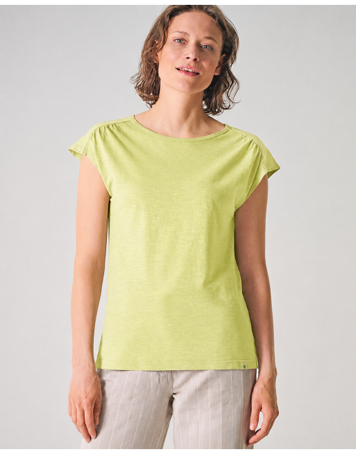 T-Shirt mit rückseitigem Cut Out Hanf/Biobaumwolle Normal Fit - lind [79a9c15715ec285d22b034228dc7c1bb]