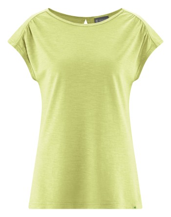 T-Shirt mit rückseitigem Cut Out Hanf/Biobaumwolle Normal Fit - lind [b4e3f0bb47b46253d55b848866e38fa9]