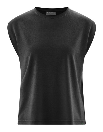 Ärmelloses T-Shirt Hanf/Biobaumwolle Casual Fit - black [5748dcc25f6203e1ab2ec3783baaa199]