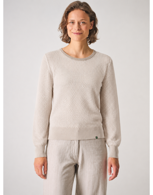Luftiger Lochstrick Pullover Hanf/Biobaumwolle Slim Fit - distel [6b9bbbe8879b50c0f6be88c2406bcc2d]