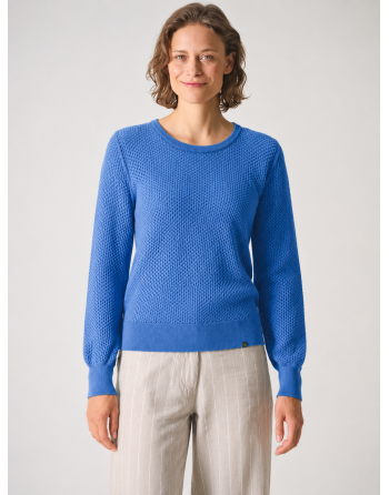 Luftiger Lochstrick Pullover Hanf/Biobaumwolle Slim Fit - royal [7cdcad4e001a5a74f3343f035631ff84]