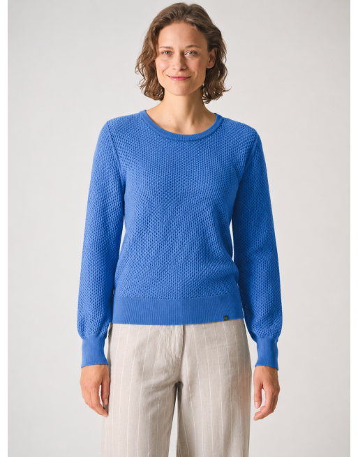 Luftiger Lochstrick Pullover Hanf/Biobaumwolle Slim Fit - royal [7cdcad4e001a5a74f3343f035631ff84]