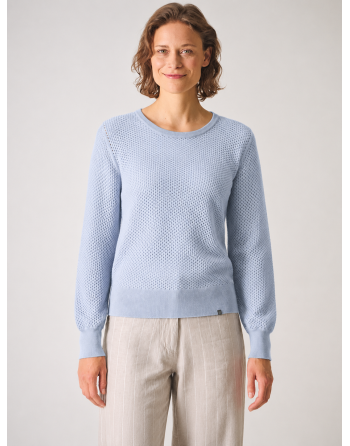 Luftiger Lochstrick Pullover Hanf/Biobaumwolle Slim Fit - smoke [ede9004d48e48381093951ed85b922c2]