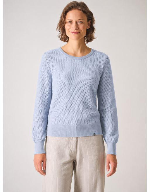 Luftiger Lochstrick Pullover Hanf/Biobaumwolle Slim Fit - smoke [ede9004d48e48381093951ed85b922c2]
