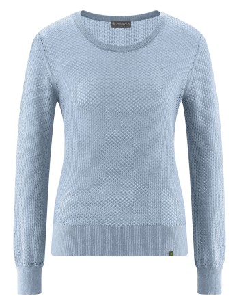Luftiger Lochstrick Pullover Hanf/Biobaumwolle Slim Fit - smoke [1cab3ccbf925da45b0f440d2c77f5786]
