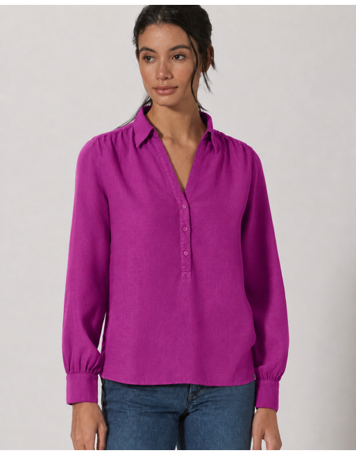 Schlupfbluse Hanf/Biobaumwolle Normal Fit - violet [c3440a3804855903ac900953e9de0846]