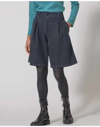Bermuda Shorts mit dezentem Karomuster Hanf/Biobaumwolle - navy [3abd13f8d1aad5a01432fcee68793d75]