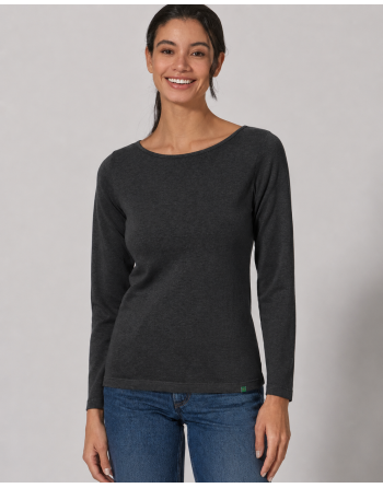 Langarmshirt mit U-Boot Ausschnitt Hanf/Biobaumwolle Damen Normal Fit - black [73364eabcc7e9e3ccb04e4702e6494b2]