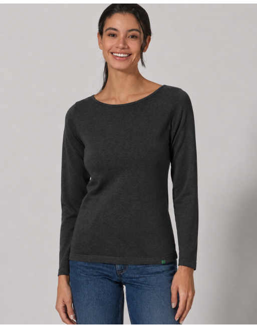 Langarmshirt mit U-Boot Ausschnitt Hanf/Biobaumwolle Damen Normal Fit - black [73364eabcc7e9e3ccb04e4702e6494b2]