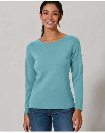 Langarmshirt mit U-Boot Ausschnitt Hanf/Biobaumwolle Damen Normal Fit - shelf [c1bdaf267becb53dc88be7772f3b3001]