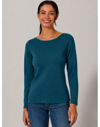 Langarmshirt mit U-Boot Ausschnitt Hanf/Biobaumwolle Damen Normal Fit - reef [b007f7e0b6c7531c08cc08c23623caa5]