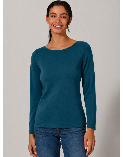 Langarmshirt mit U-Boot Ausschnitt Hanf/Biobaumwolle Damen Normal Fit - reef [b007f7e0b6c7531c08cc08c23623caa5]