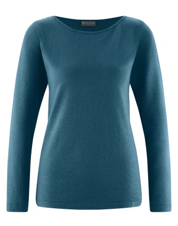 Langarmshirt mit U-Boot Ausschnitt Hanf/Biobaumwolle Damen Normal Fit - reef [2d546a5f570915b50b9828000cf7143e]