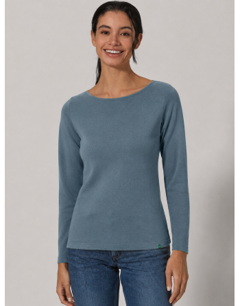 Langarmshirt mit U-Boot Ausschnitt Hanf/Biobaumwolle Damen Normal Fit - dove [f7c91cae1eb352fbaa440eace904d7fc]