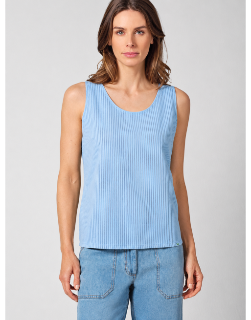 Hochwertiges Top in gestreiftem Design Hanf/Biobaumwolle - Normal Fit - glacier [7be16910daa705c1f6d2cf6b7b7fbfb3]
