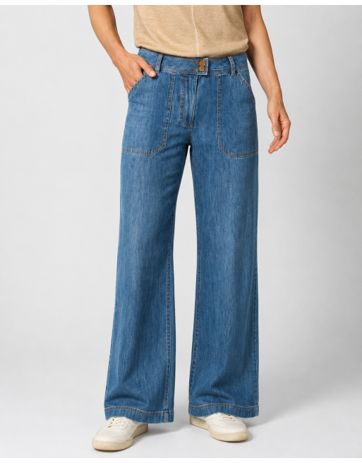 Damenjeans mit geradem Bein aus Hanf & Bio-Baumwolle - uniblue [1c0ed2e1d57ace72bcf49a47a18714bf]