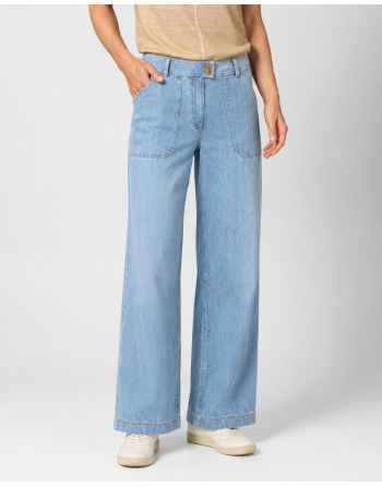 Damenjeans mit geradem Bein aus Hanf & Bio-Baumwolle - aqua [3b23a53857182952b80b95f4b2a53b0d]
